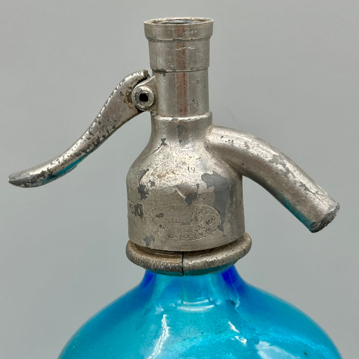 Frigor Siena seltz sifone vetro blu 1900 ca