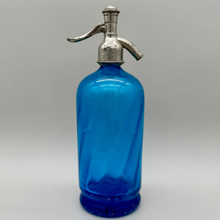Francioni Siena seltz sifone vetro blu 1900 ca