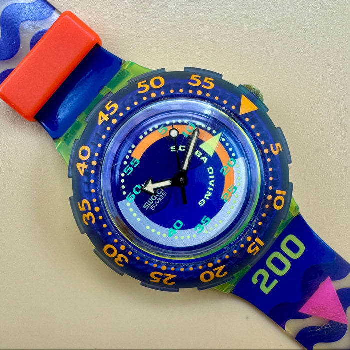 Swatch "Scuba Coming Tide" SDJ 100 orologio quarzo 38 mm Swiss 1992