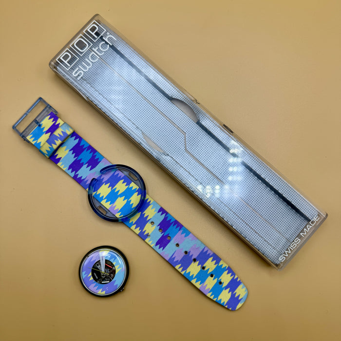 Swatch "Pop Aquaba" PWN 102 orologio quarzo 47 mm Swiss 1991