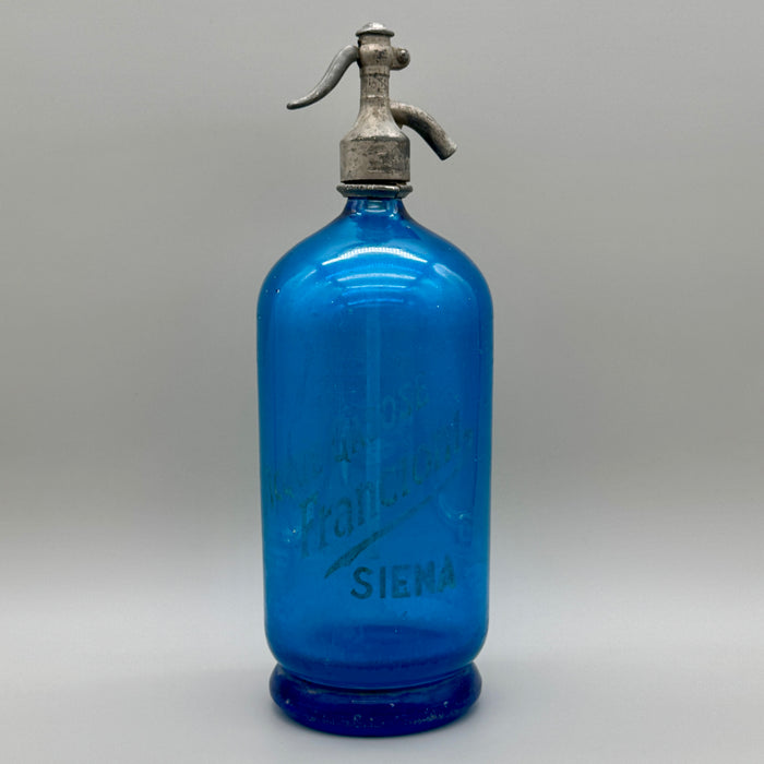 Francioni Siena seltz sifone XL vetro blu 1900 ca