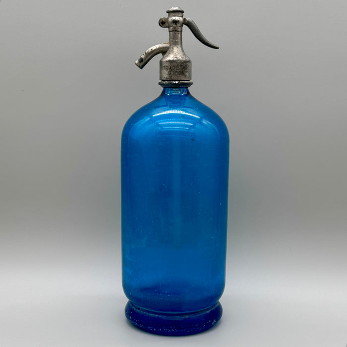 Francioni Siena seltz sifone XL vetro blu 1900 ca