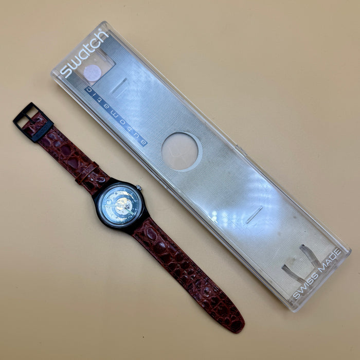Swatch "Chrono Black Circles" SAB 102 orologio automatico 37 mm Swiss 1993