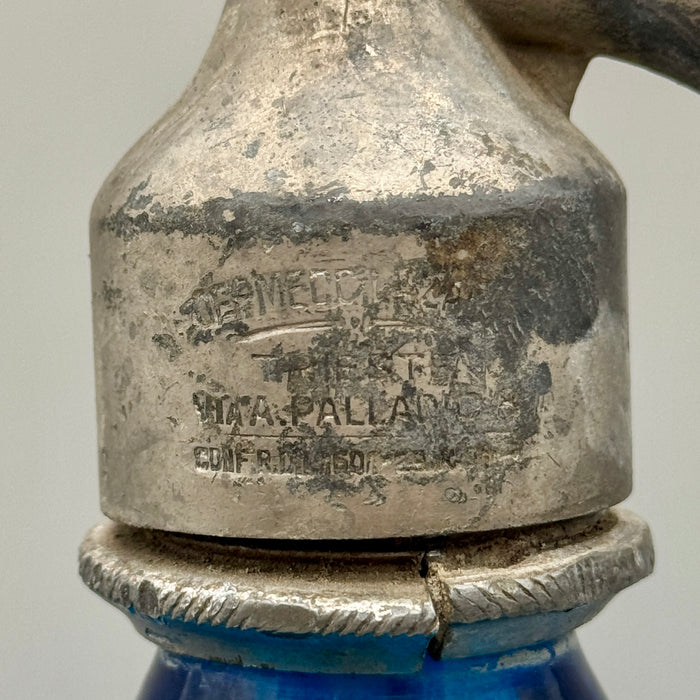 Francioni Siena seltz sifone XL vetro blu 1900 ca