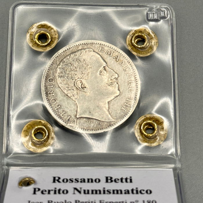 Moneta 2 Lire argento Regno d'Italia Vittorio Emanuele III periziata BB+ 1901