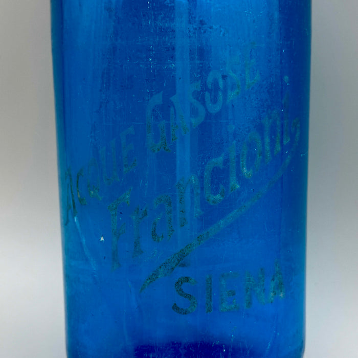 Francioni Siena seltz sifone XL vetro blu 1900 ca