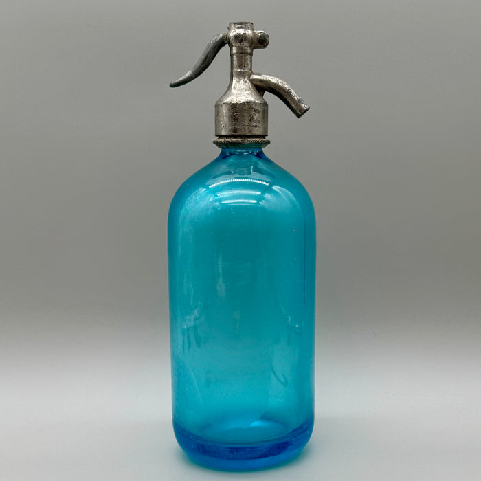 Frigor Siena seltz sifone vetro azzurro 1900 ca