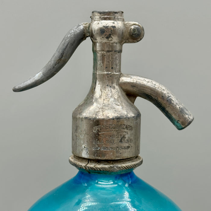 Frigor Siena seltz sifone vetro azzurro 1900 ca