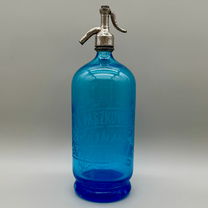 Paszkowski Firenze seltz sifone XL vetro blu 1900 ca