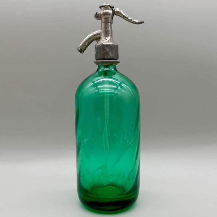 Ortensi Siena seltz sifone vetro verde 1900 ca