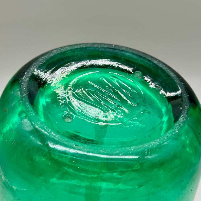 Ortensi Siena seltz sifone vetro verde 1900 ca