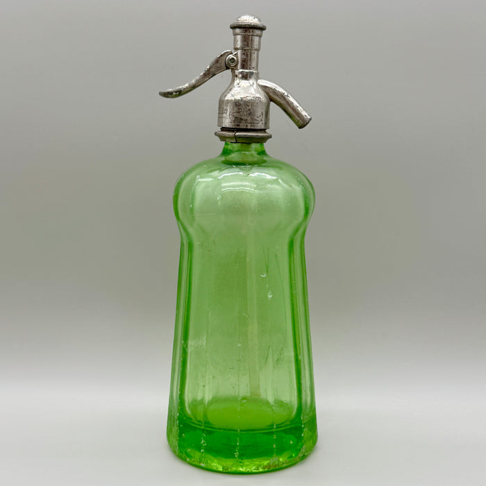 Nuova Fabbrica Acque Gasose Siena seltz sifone vetro verde 1930 ca