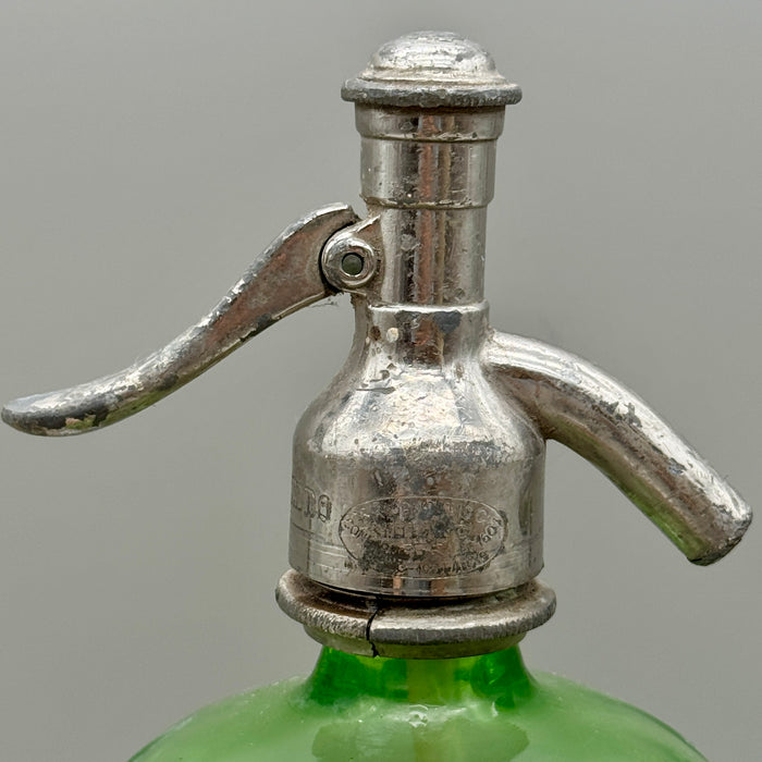 Nuova Fabbrica Acque Gasose Siena seltz sifone vetro verde 1930 ca