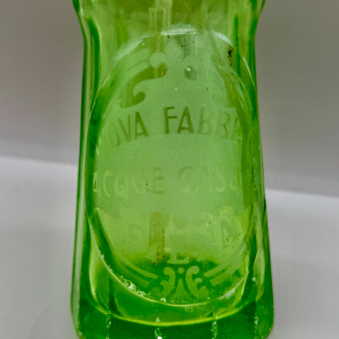 Nuova Fabbrica Acque Gasose Siena seltz sifone vetro verde 1930 ca
