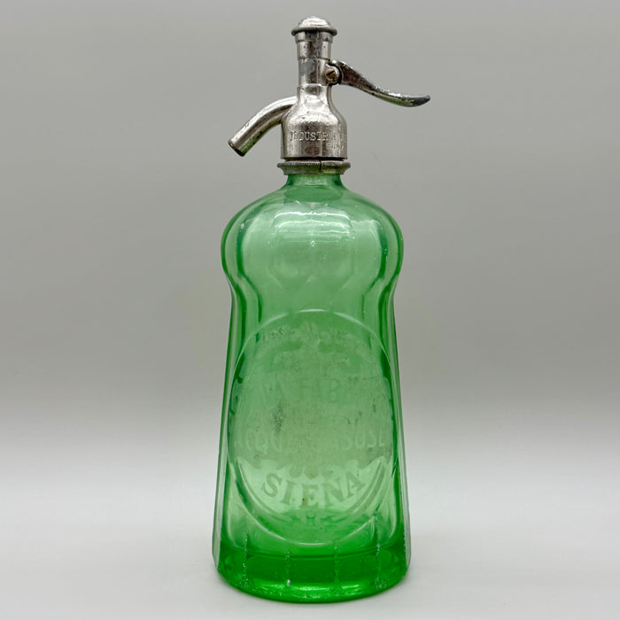 Nuova Fabbrica Acque Gasose Siena seltz sifone vetro verde 1930 ca