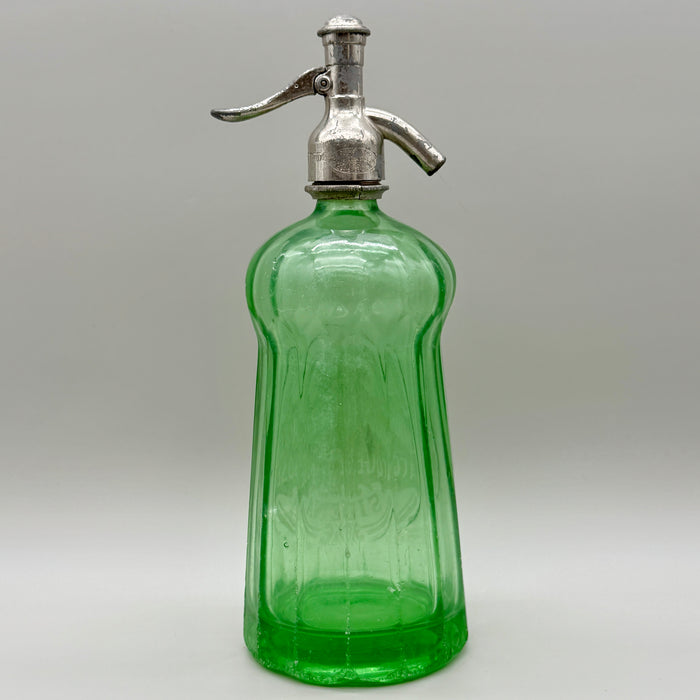 Nuova Fabbrica Acque Gasose Siena seltz sifone vetro verde 1930 ca