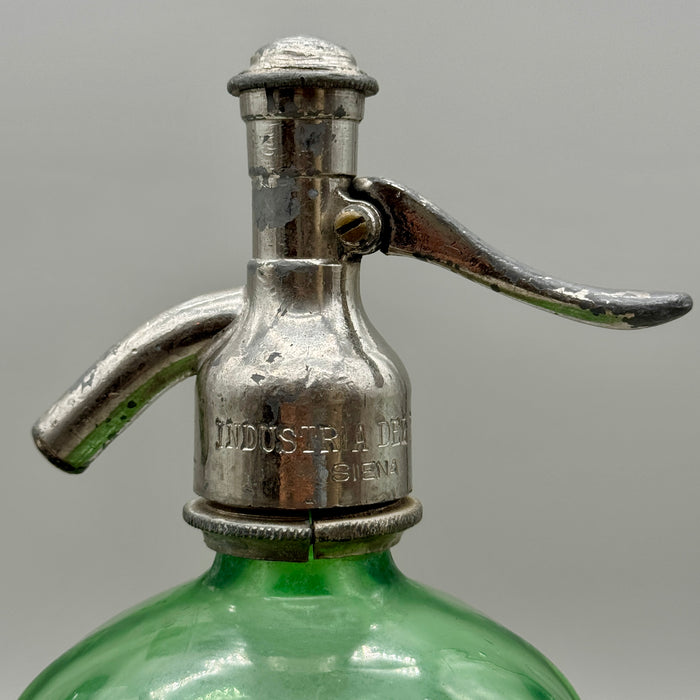 Nuova Fabbrica Acque Gasose Siena seltz sifone vetro verde 1930 ca