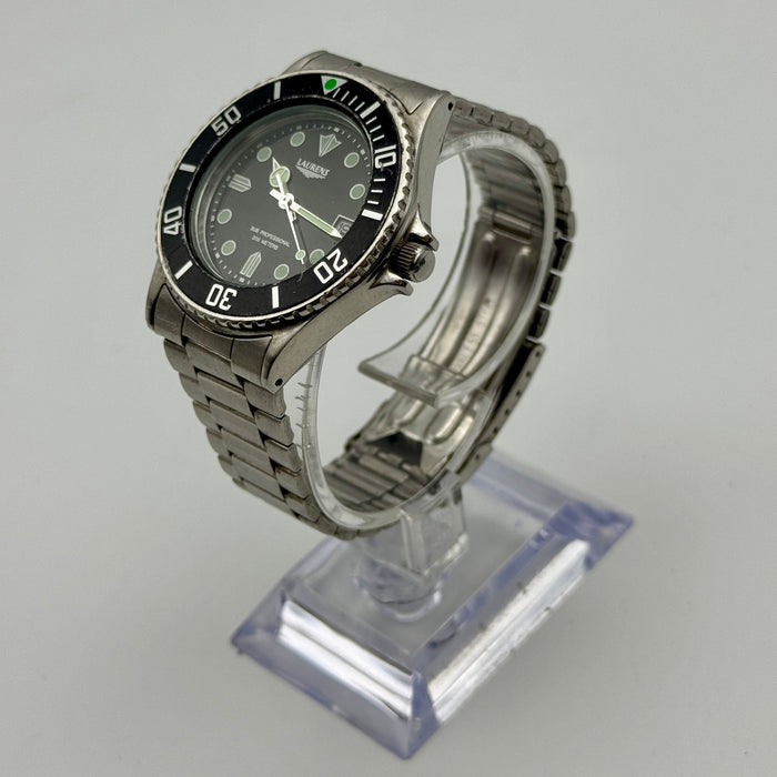 Laurens ref. 13529 orologio quarzo subaqueo acciaio 35 mm 1990 ca
