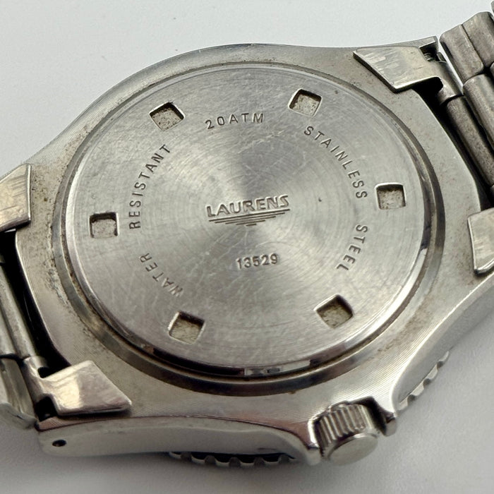 Laurens ref. 13529 orologio quarzo subaqueo acciaio 35 mm 1990 ca