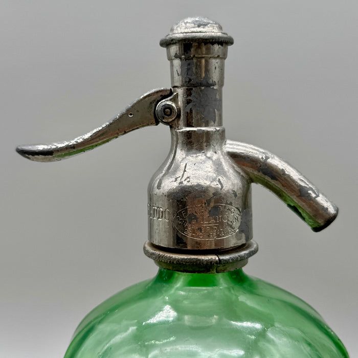 Nuova Fabbrica Acque Gasose Siena seltz sifone vetro verde 1930 ca