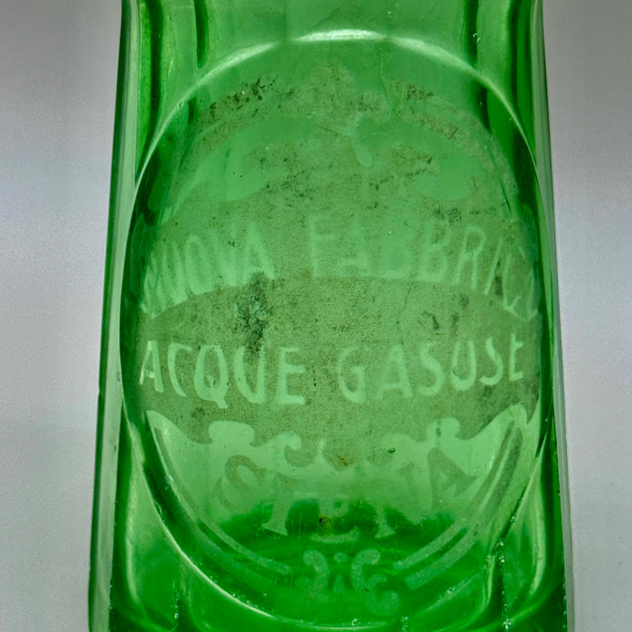 Nuova Fabbrica Acque Gasose Siena seltz sifone vetro verde 1930 ca