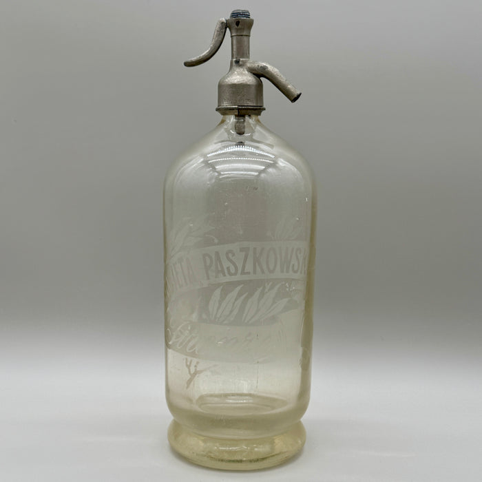 Paszkowski Firenze seltz sifone XL vetro trasparente 1900 ca