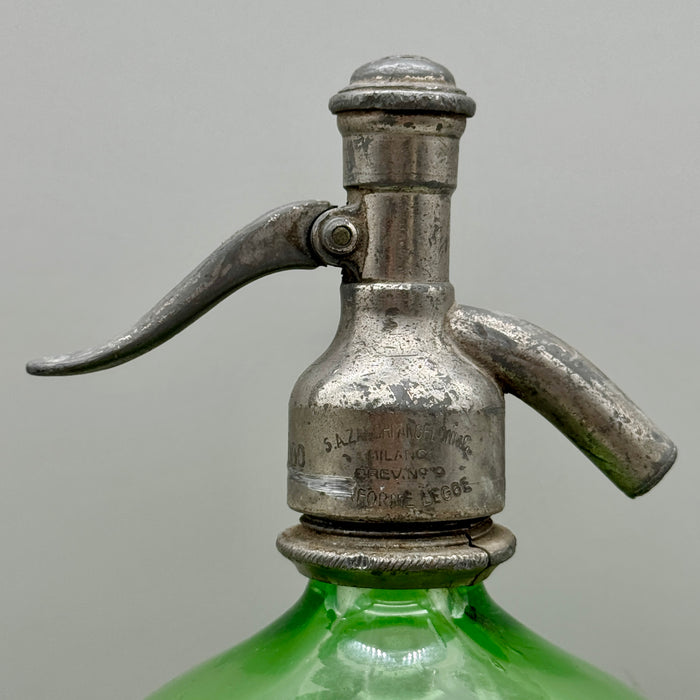 Nuova Fabbrica Acque Gasose Siena seltz sifone XL vetro verde 1930 ca
