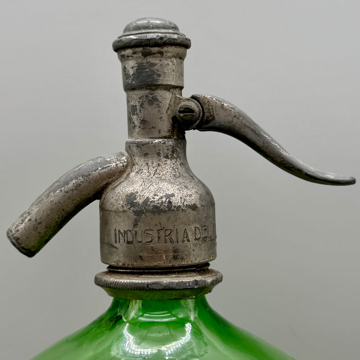 Nuova Fabbrica Acque Gasose Siena seltz sifone XL vetro verde 1930 ca