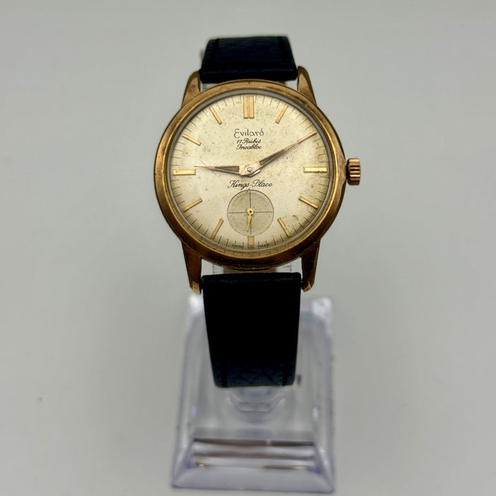 Evilard Kings Place orologio meccanico dorato 37 mm 1970 ca