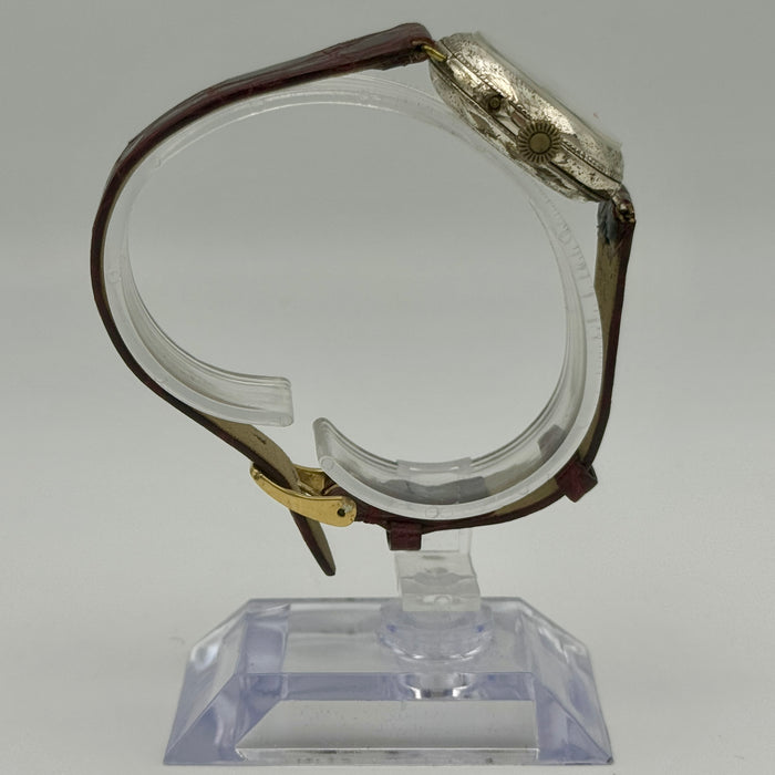 Remontoir orologio meccanico argentato 29 mm 1910 ca