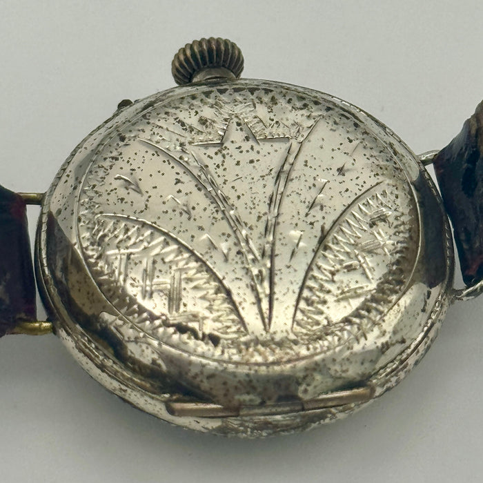 Remontoir orologio meccanico argentato 29 mm 1910 ca