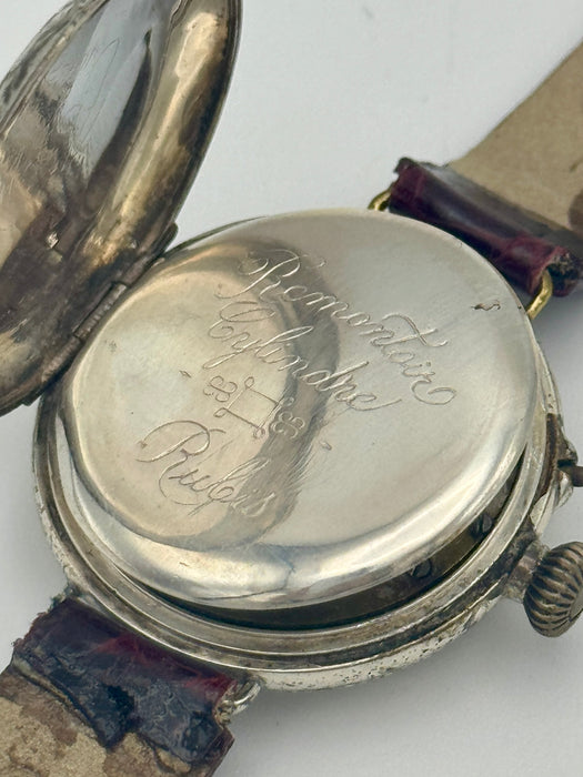 Remontoir orologio meccanico argentato 29 mm 1910 ca