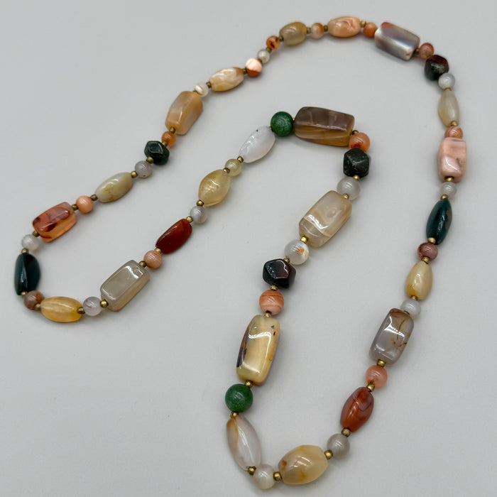 Collana in pietre dure colorate bijoux Italia 1980 ca