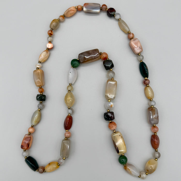 Collana in pietre dure colorate bijoux Italia 1980 ca