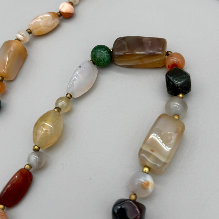 Collana in pietre dure colorate bijoux Italia 1980 ca
