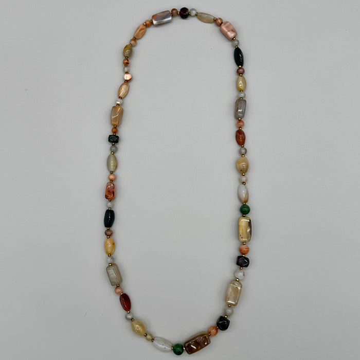 Collana in pietre dure colorate bijoux Italia 1980 ca