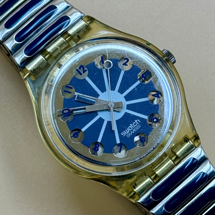 Swatch "Blue Segment" GK 148 orologio quarzo 34 mm Swiss 1992