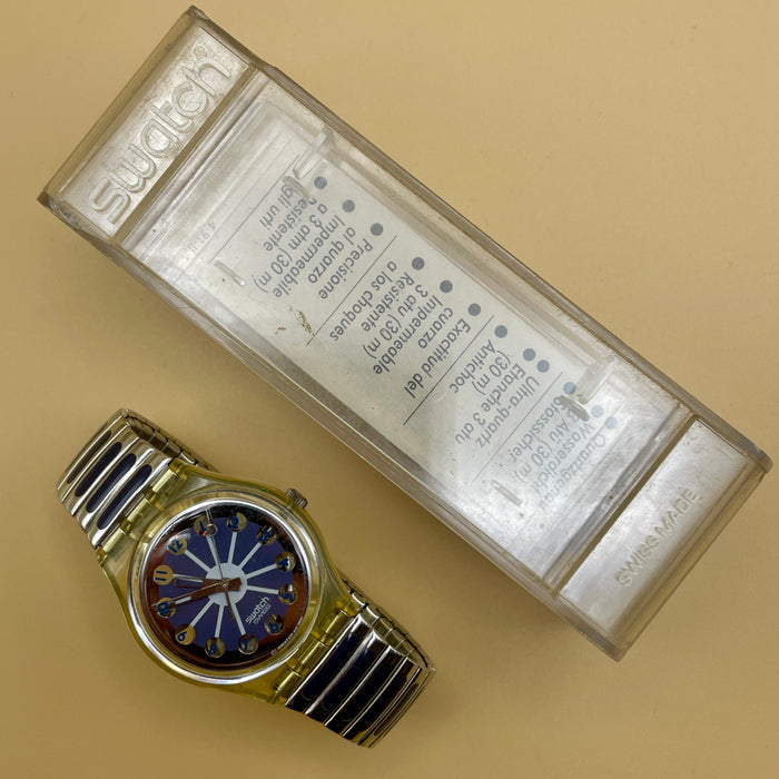 Swatch "Blue Segment" GK 148 orologio quarzo 34 mm Swiss 1992