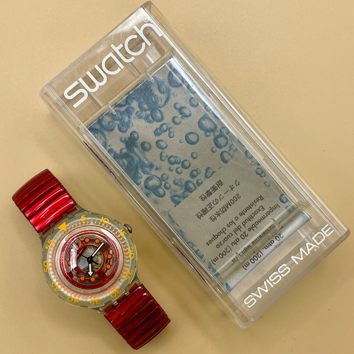 Swatch "Scuba Red Marine" SDK 114 orologio quarzo 38 mm Swiss 1994