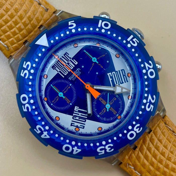 Swatch "Scuba Orange Juice" SEK 104 orologio quarzo 37 mm Swiss 1995