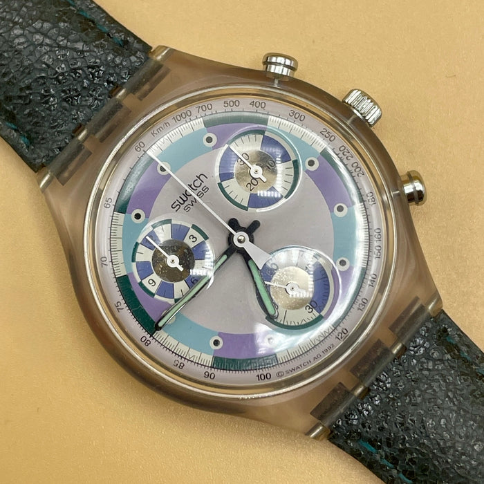 Swatch "Chrono Greentic" SCV 100 orologio quarzo 37 mm Swiss 1993