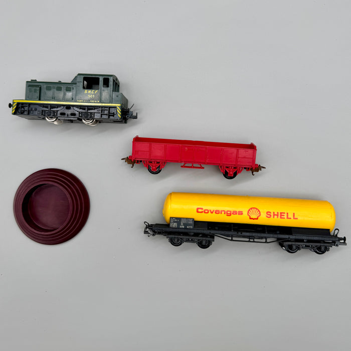 Lima scala H0 locomotiva SNCF 501 + carro scoperto + cisterna Shell 1980 ca