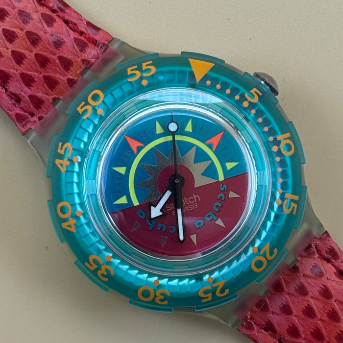 Swatch "Scuba Tipping Compass" SDK 111 orologio quarzo 37 mm Swiss 1993