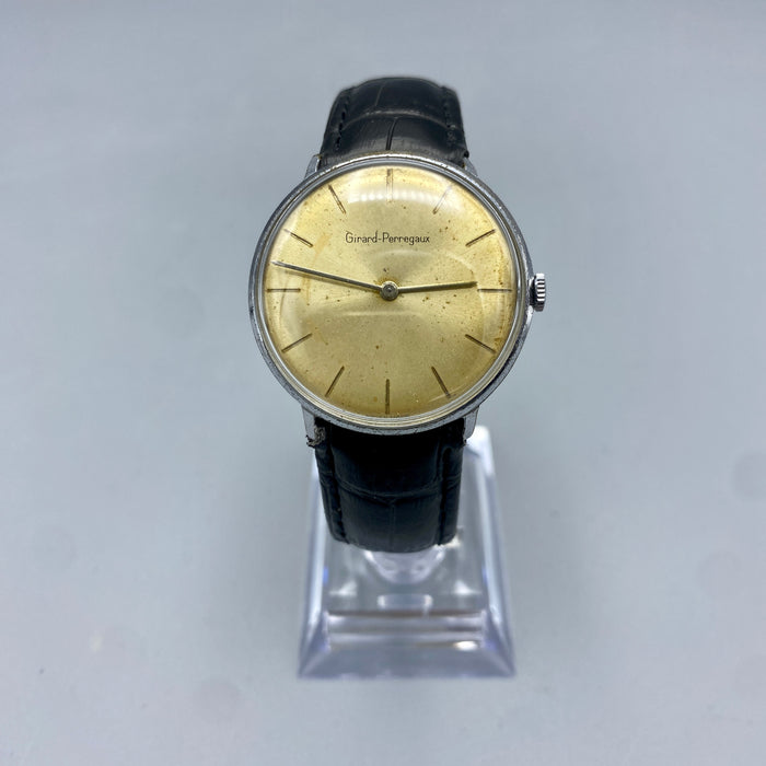 Girard Perregaux orologio meccanico cromato 34mm Swiss 1960 ca
