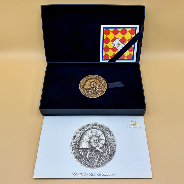 Medaglia della Contrada della Chiocciola bronzo 70 mm Pier Luigi Olla 2016