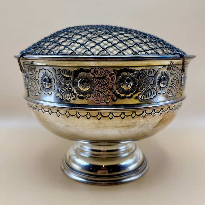 Rose Bowl ciotola da fiori Viners Ltd argento Sheffield UK 1980 ca