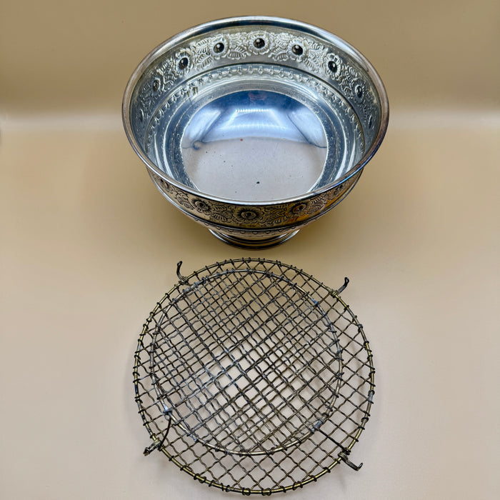 Rose Bowl ciotola da fiori Viners Ltd argento Sheffield UK 1980 ca