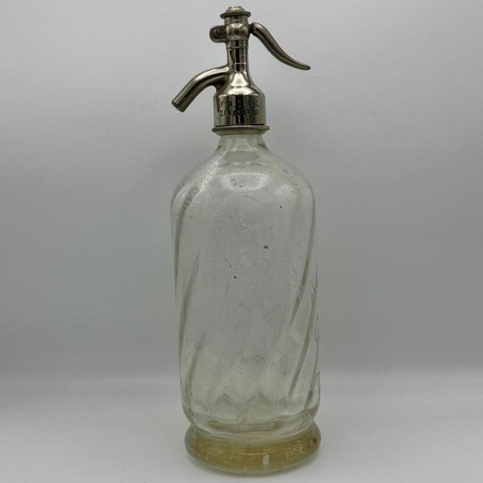 Seltz sifone G. Mulatti Tarcento Udine vetro Italia 1930 ca