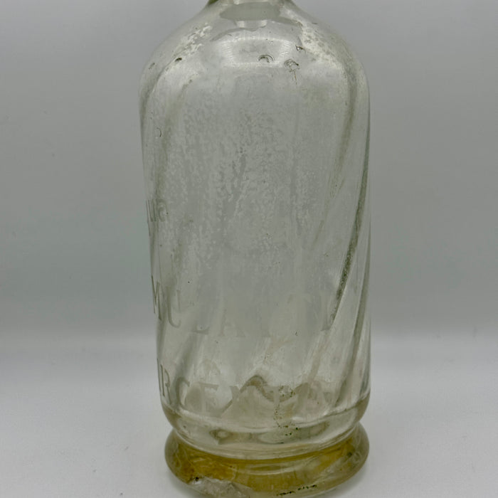 Seltz sifone G. Mulatti Tarcento Udine vetro Italia 1930 ca