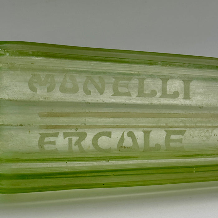 Seltz sifone Ercole Monelli Sassuolo vetro verde Italia 1930 ca